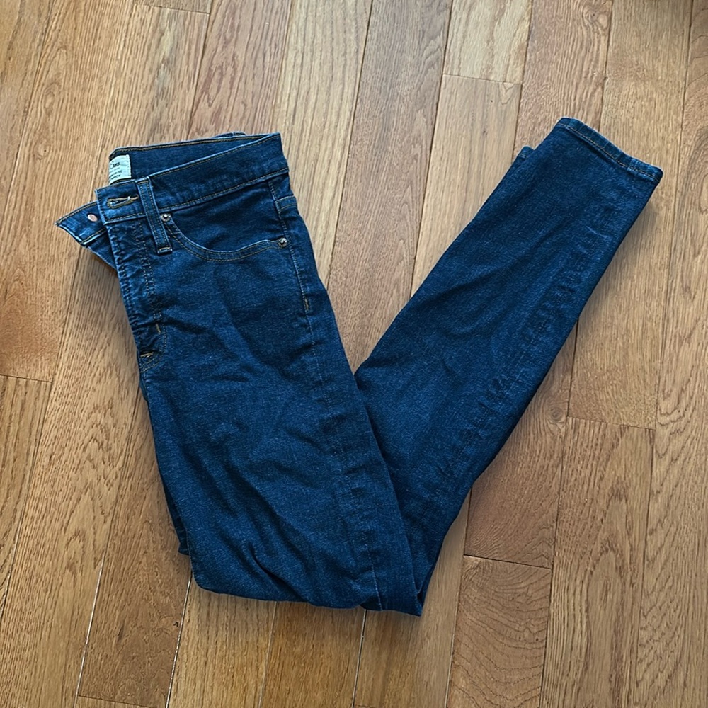 J. Crew Toothpick Skinny Jeans, Dark Wash, Size 26
